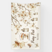 Feen-Erstgeburtstag Waldfloral Banner (Vertikal)