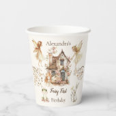 Feen-Erstgeburtstag Waldfloral Pappbecher (Rückseite)