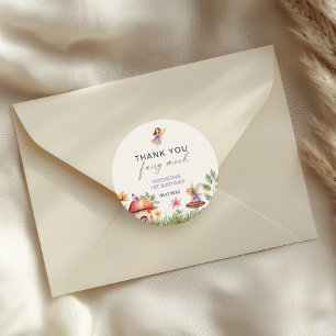 Feen-Erstgeburtstags-Dankeschön-Feenzauber Runder Aufkleber