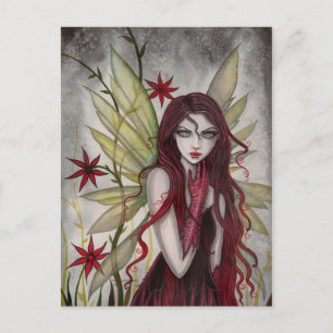 Feen-Fantasie-Kunst 'Scarlet Flower' von Molly Har Postkarte