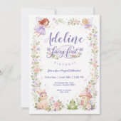 Feen Garten Erster Geburtstagseinladung Einladung (Vorderseite)