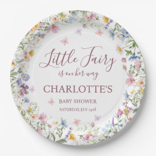 Feen-Garten-Wildblumen-Baby-Party-Teller aus Papie Pappteller