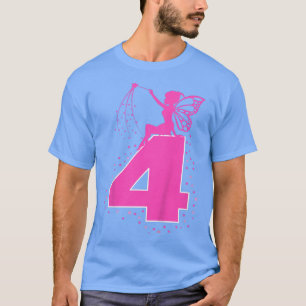 Feen-Geburtstag Kinder Alter 4 Vier Jahre Alt Mädc T-Shirt