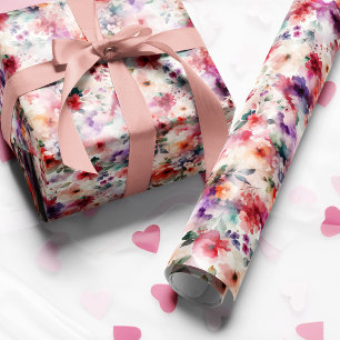 Feen-Geburtstag-Wasserfarben-Blumengarten-Fairycor Geschenkpapier