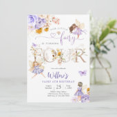 Feen-Geburtstagseinladung Mädchen Einladung (Stehend Vorderseite)