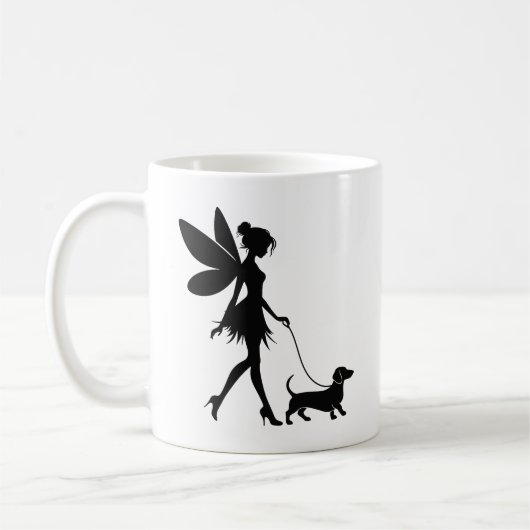 Feen gehender Dachshund  Kaffeetasse (Links)