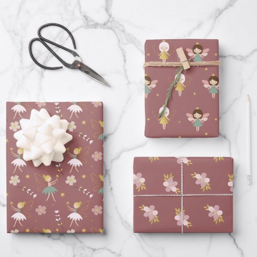 Feen Geschenkpapier Set (Vorderseite)