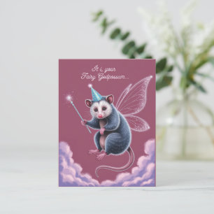 Feen-Gott-Opossum Herzlichen Geburtstag Postkarte