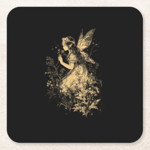 Feen-Grunge-Goblincore-Cottagecore-Feenzauber Laun Rechteckiger Pappuntersetzer