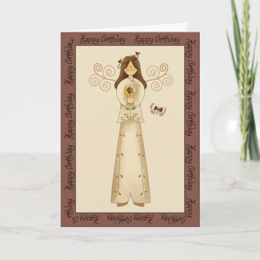 Feen im Garten-Geburtstags-Gruß Karte (Vorderseite)