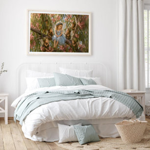 Feen in blauen Kleidern mit Gumnut-Feenbabys Poster