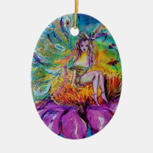 FEEN IN DER NACHT VIBRANTER BLauer Saphir-Edelste Keramikornament