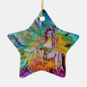 FEEN IN DER NACHT  VIBRANTER BLauer Saphir-Edelste Keramikornament