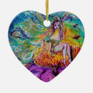 FEEN IN DER NACHT  VIBRANTER BLauer Saphir-Edelste Keramikornament