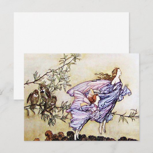Feen in der Postkarte Bäume (Vorne/Hinten)