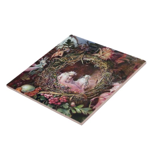 Feen in einem Vogelnest, John Anster Fitzgerald Fliese (Seite)