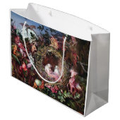 Feen in einem Vogelnest, John Anster Fitzgerald Große Geschenktüte (Rückseite Schrägansicht)