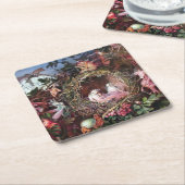 Feen in einem Vogelnest, John Anster Fitzgerald Rechteckiger Pappuntersetzer (angewinkelt)