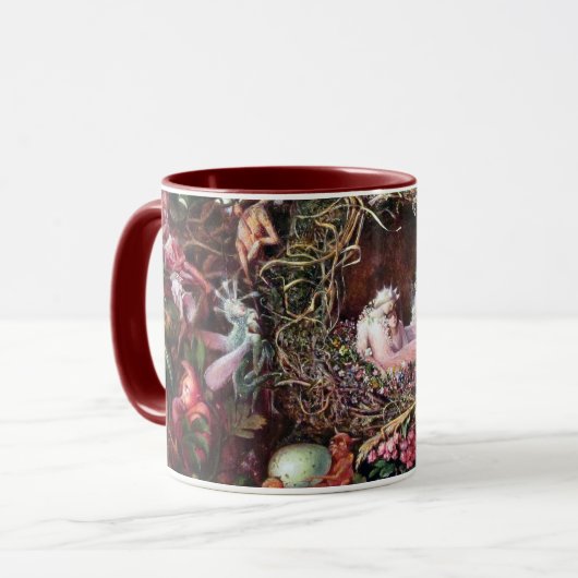 Feen in einem Vogelnest, John Anster Fitzgerald Tasse (Vorderseite Links)