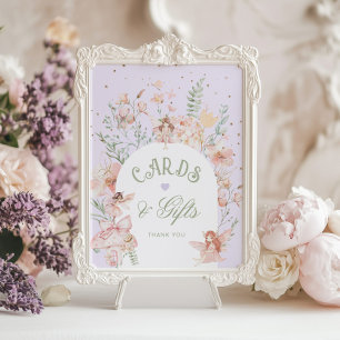 Feen-Karten und Geschenke Whimsical Lila Geburtsta Poster