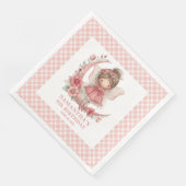 Feen-Mädchen Geburtstag Rosa Blütendruck Serviette (Ecke)