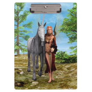Feen mit Einhorn Klemmbrett