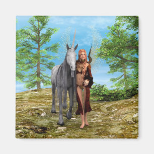 Feen mit Einhorn Magnet