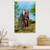 Feen mit Einhorn Poster (Küche)