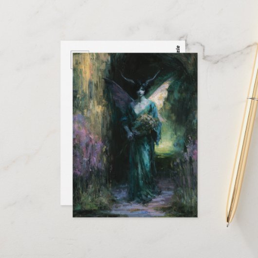Feen mit Hörnern Eine dunkle Fantasie Postkarte (Vorderseite/Rückseite Beispiel)