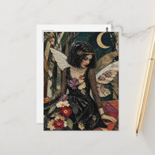 Feen-Mixed-Media-Collage Postkarte