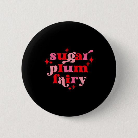 Feen-Mode-Text-Kunst-Zucker-Pfirsich-Fee-Mädchen-T Button (Vorderseite)