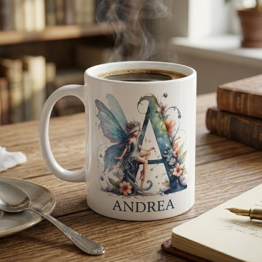 Feen-Monogramm Buchstabe A Kaffeetasse