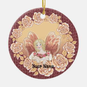 Feen-Ornament Rosen-Feenzauber Keramik Ornament