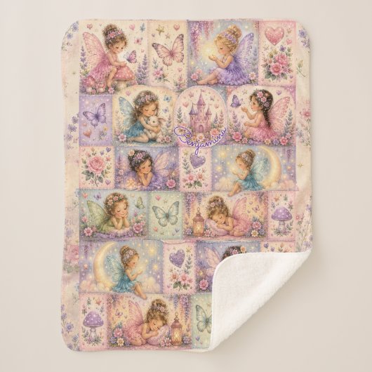 Feen-Patchwork-Schloss-Andenken für Träumer Sherpadecke (Vorderseite)