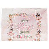 Feen-Pink-Glitzer-Geschenktasche Große Geschenktüte (Rückseite)