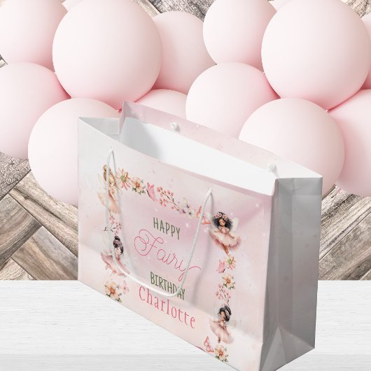 Feen-Pink-Glitzer-Geschenktasche Große Geschenktüte