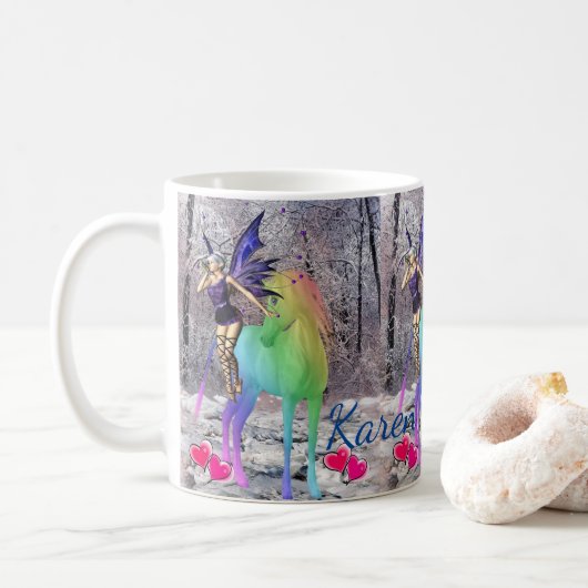 Feen-Pony-Tasse Kaffeetasse (Mit Donut)