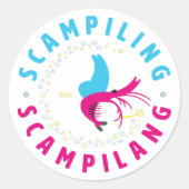 Feen Scampi Runder Aufkleber (Vorderseite)