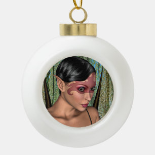 Feen-Schmetterling Keramik Kugel-Ornament