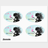 Feen , Schmetterlingsfee Ovaler Aufkleber (Blatt)