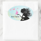 Feen , Schmetterlingsfee Ovaler Aufkleber (Tasche)