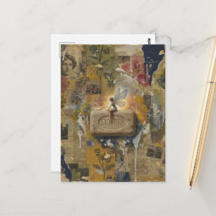 Feen-Sitzend-auf-einer-Seife-Collage Postkarte