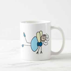 Feen-Strichmännchen in Blau-Tasse Kaffeetasse