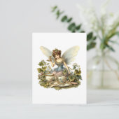 Feen-Teeparty Vintage Postkarte (Stehend Vorderseite)