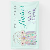 Feen-Traumfänger Boho-Federn Pastell Banner (Vertikal)