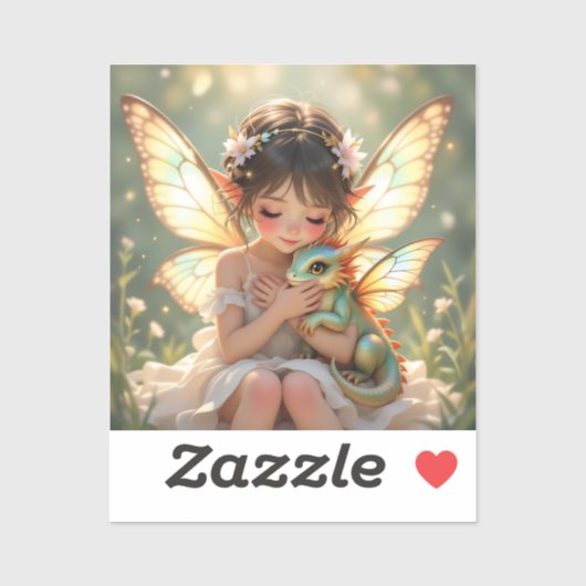 Feen und Drache | Chibi Anime Märchen Aufkleber (Blatt)