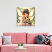 Feen und Drache | Chibi Anime Märchen Leinwanddruck (Insitu (Wohnzimmer))