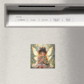 Feen und Drache | Chibi Anime Märchen Magnet (In Situ (Geschirrspüler))
