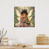 Feen und Drache | Chibi Anime Märchen Poster (Küche)