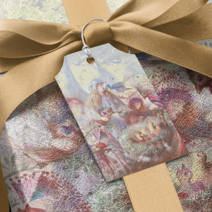 Feen und ein Vogelnest Fantasy-Feengrußkarte Geschenkanhänger